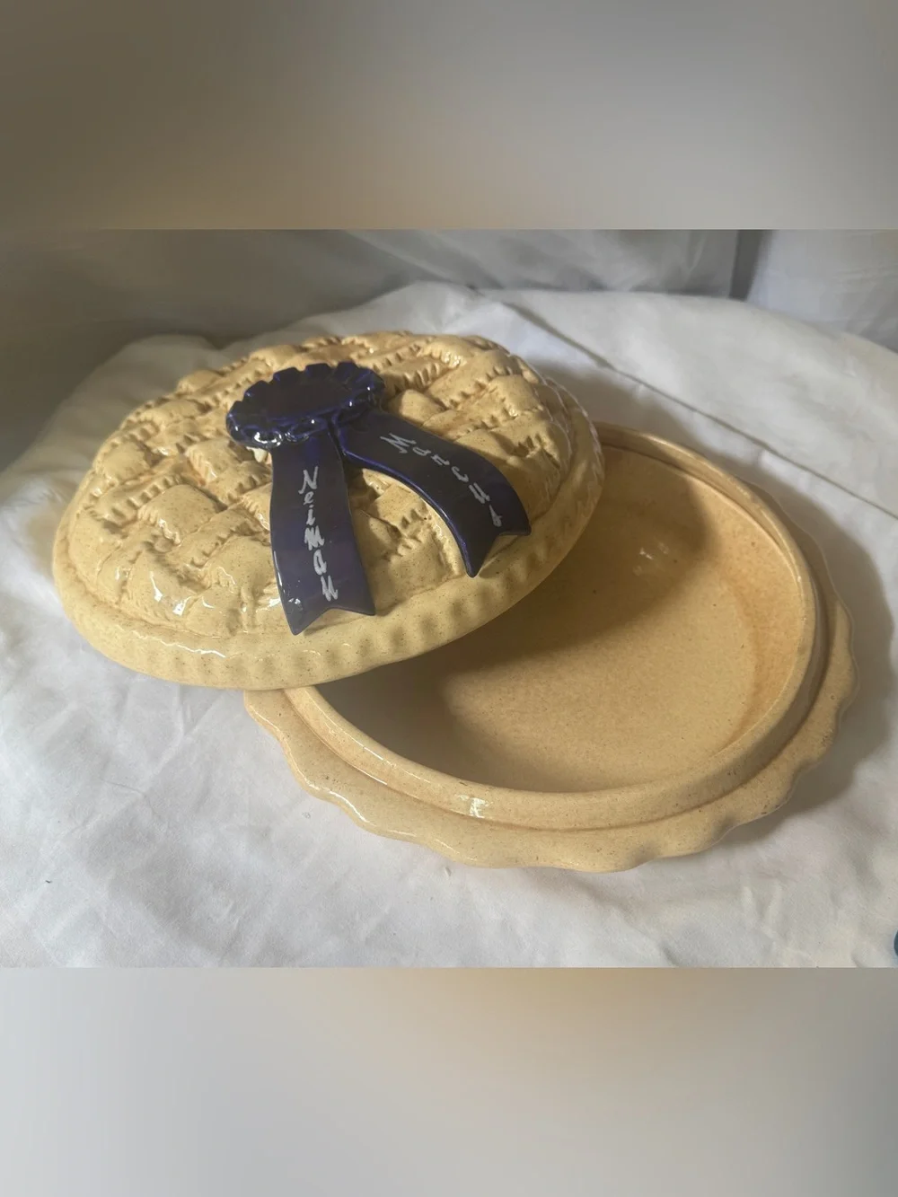 Vintage Neiman Marcus Blue Ribbon, Ceramic 10” Pie Ware